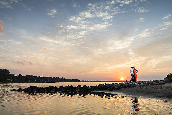 first landing state park, beach engagement session, sunset engagement session